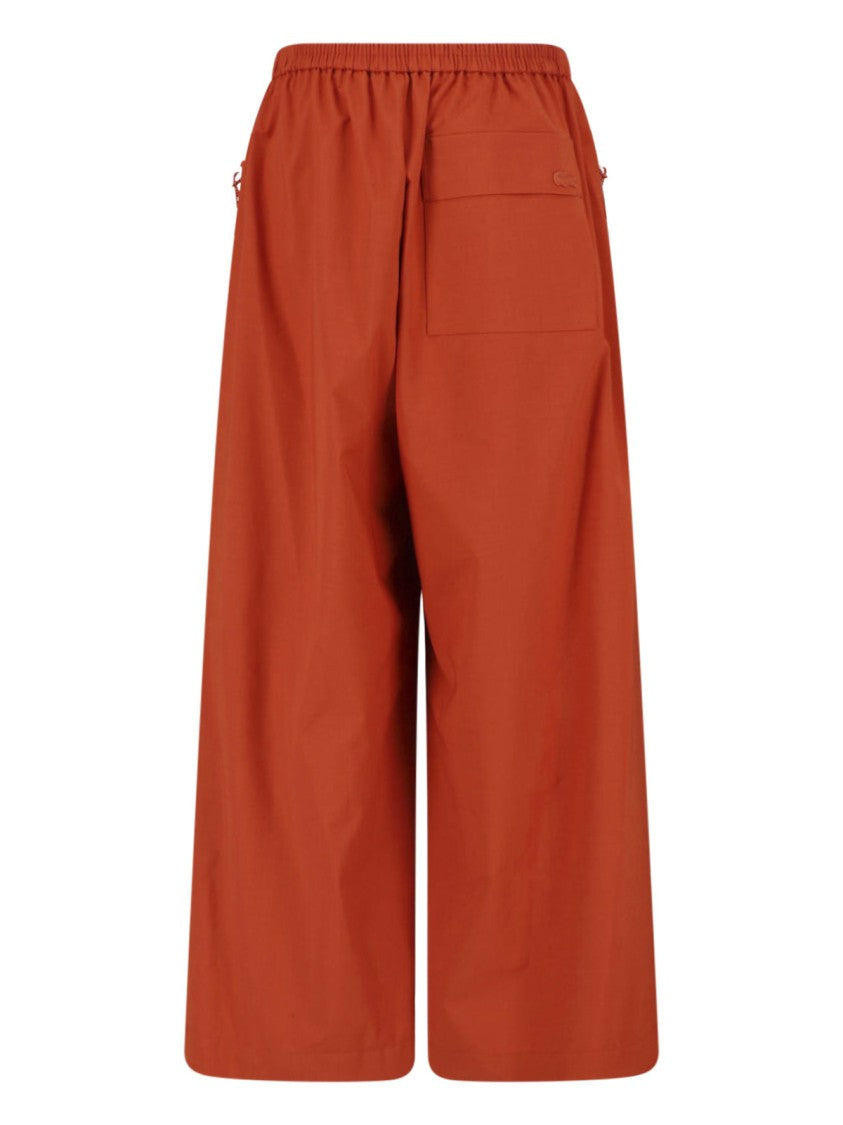Lacoste Orange Wide-Leg Taffeta Elastic Trousers