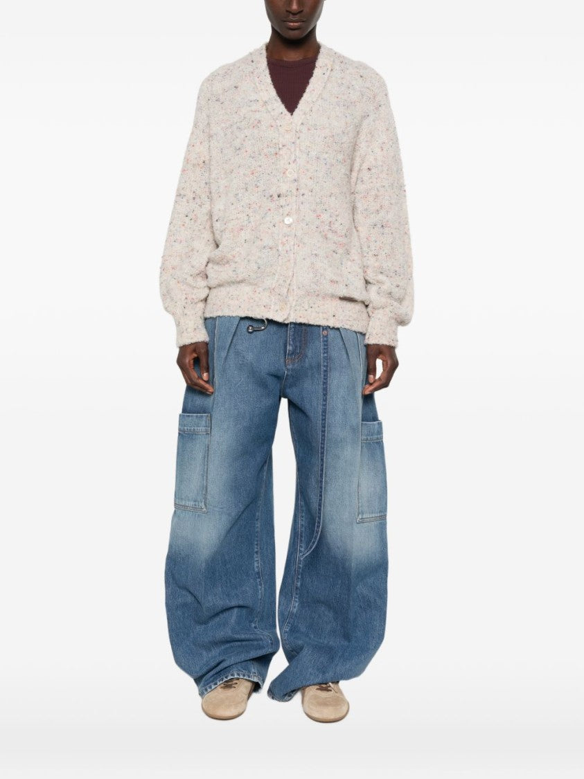 Moschino Teddy Bear Motif Bouclé Knit Sweater - Beige