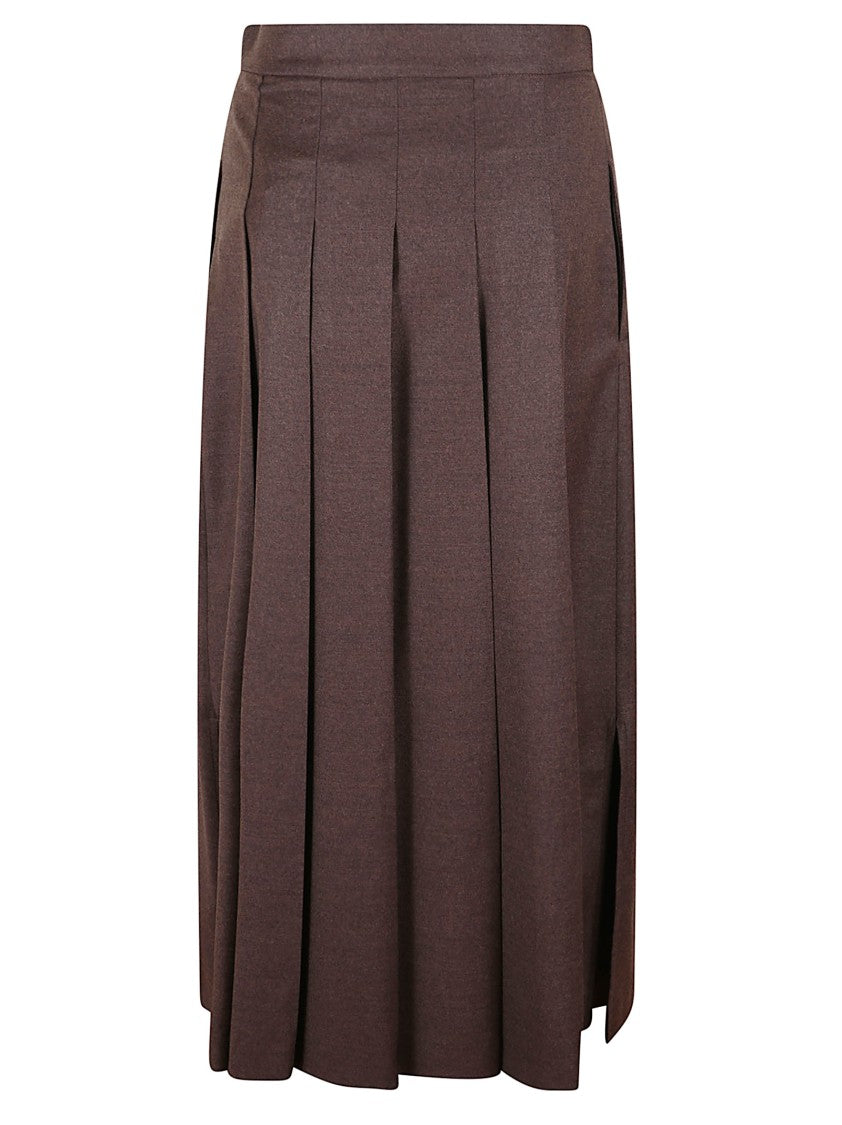Max Mara Wrap Midi Skirt With Pleated Detailing