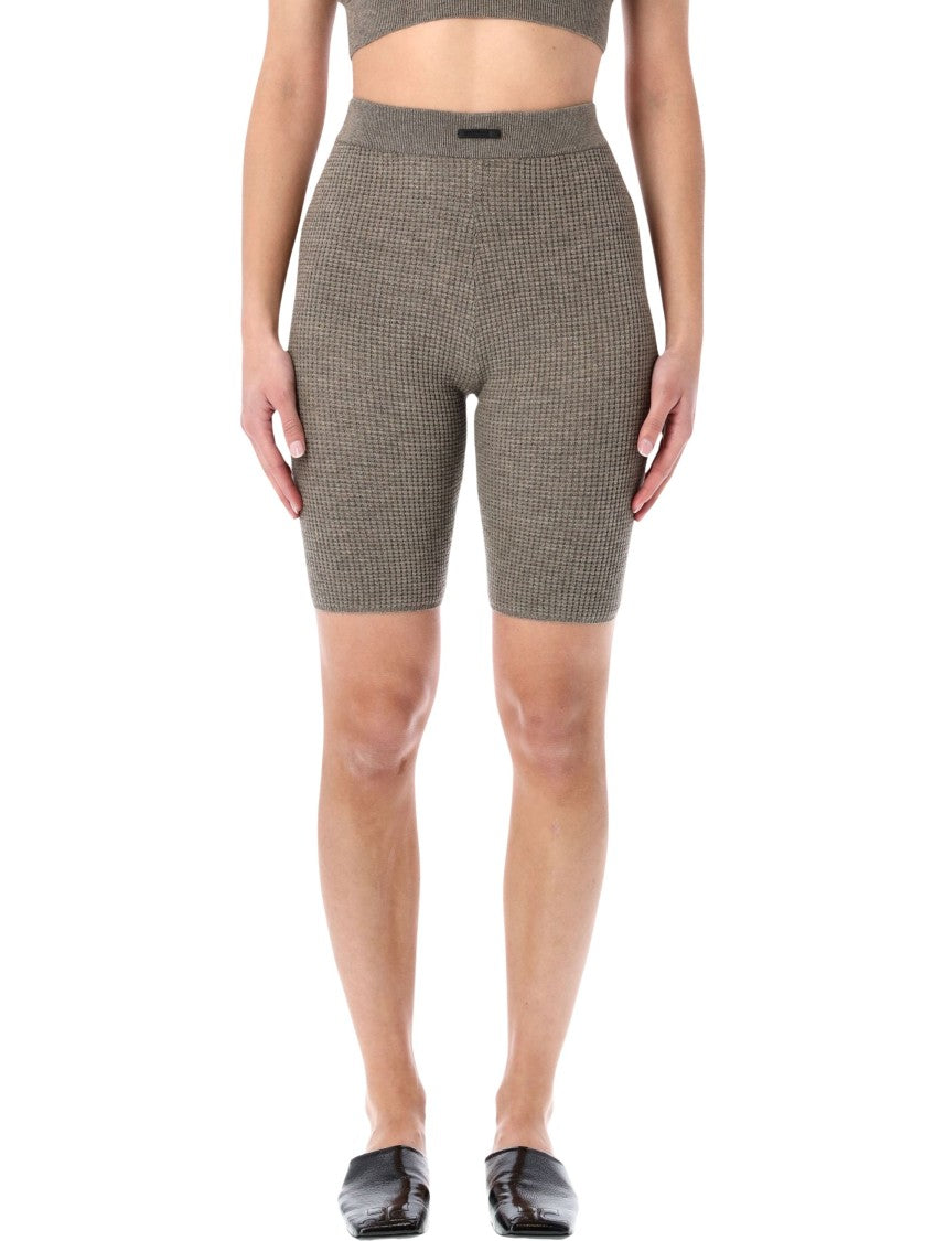 Fear Of God Heater-Tone Textured Biker Shorts With Rib-Knit Waistband