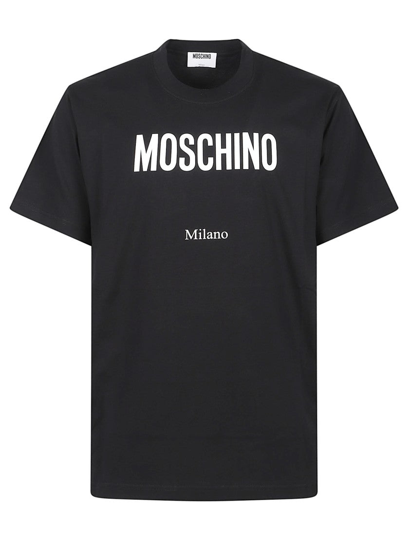 Moschino Logo Print Crew Neck Cotton T-Shirt