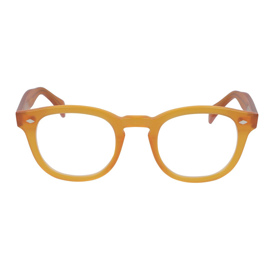 Kador Jolly Cal 49 Translucent Amber-Orange Rounded Frame Sunglasses