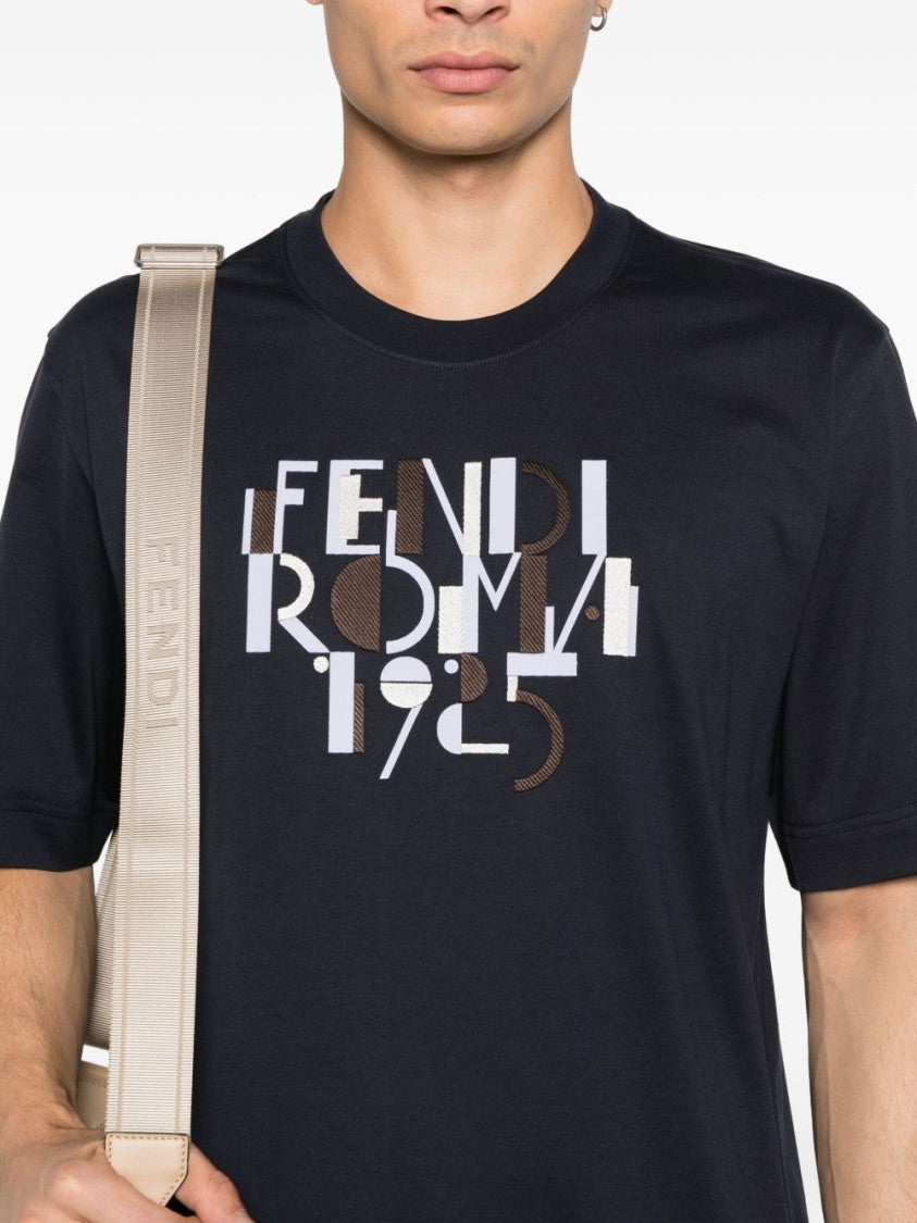 Fendi Relaxed Fit Graphic Print T-Shirt With Contrasting Typography