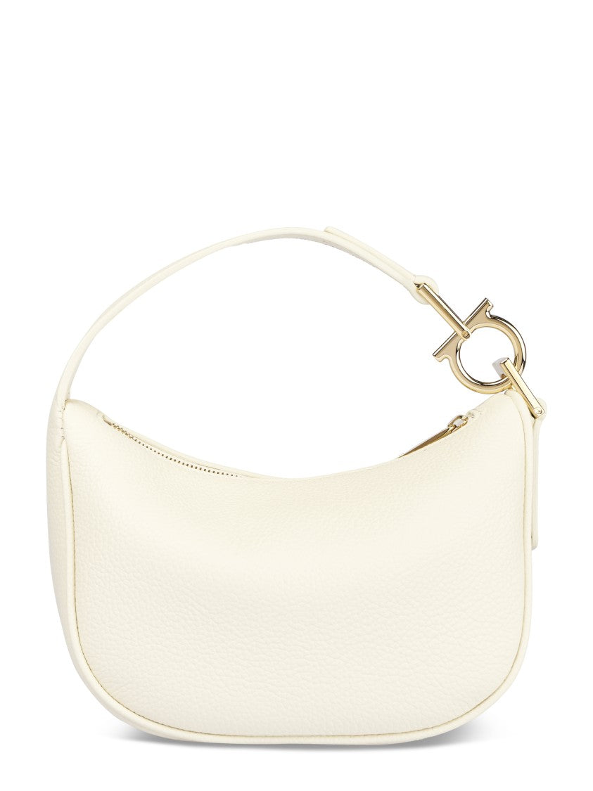 Ferragamo Crescent-Shaped Handbag In Textured Calf Leather
