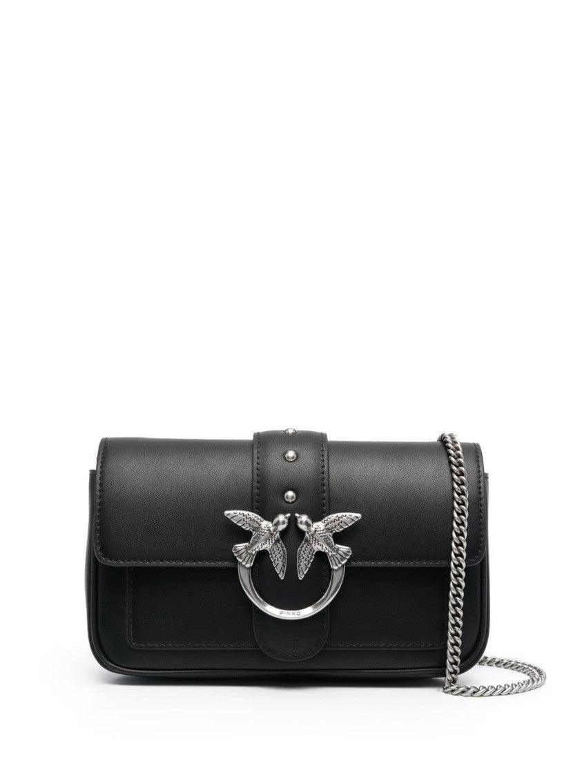 Pinko Rectangular Black Leather Bag