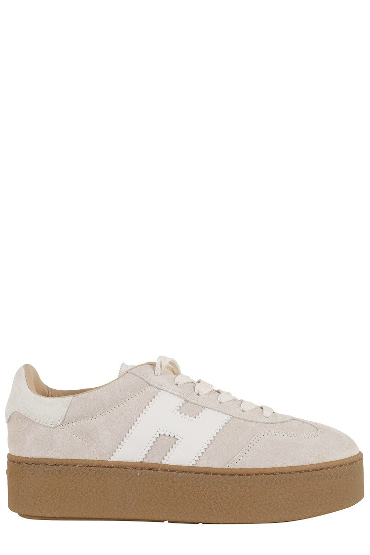 Hogan Platform Sneakers With Suede Upper And Leather Logo