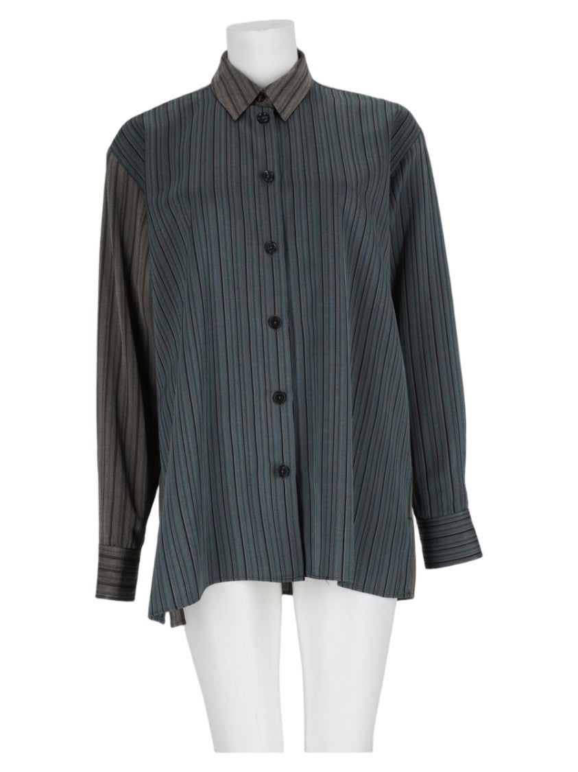 Paul Smith Grey Pinstripe Relaxed-Fit Viscose Shirt