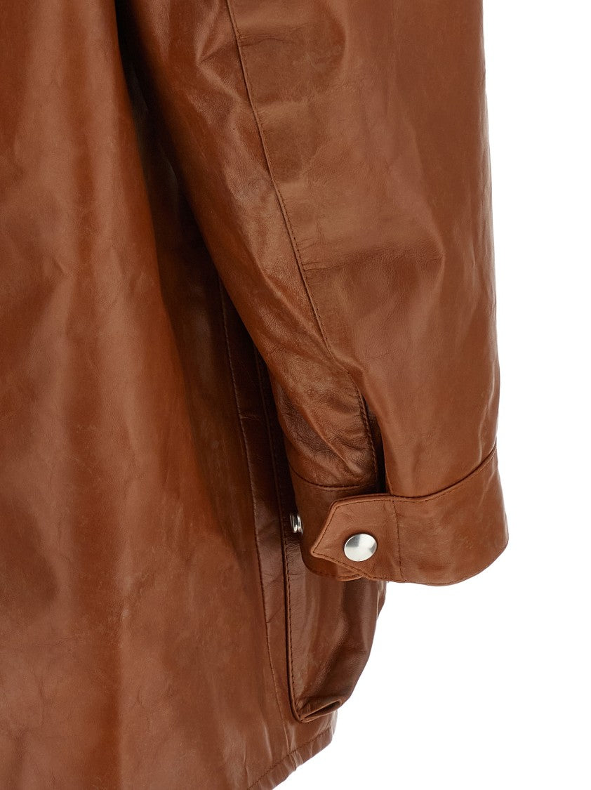 Prada Antiqued Leather Caban