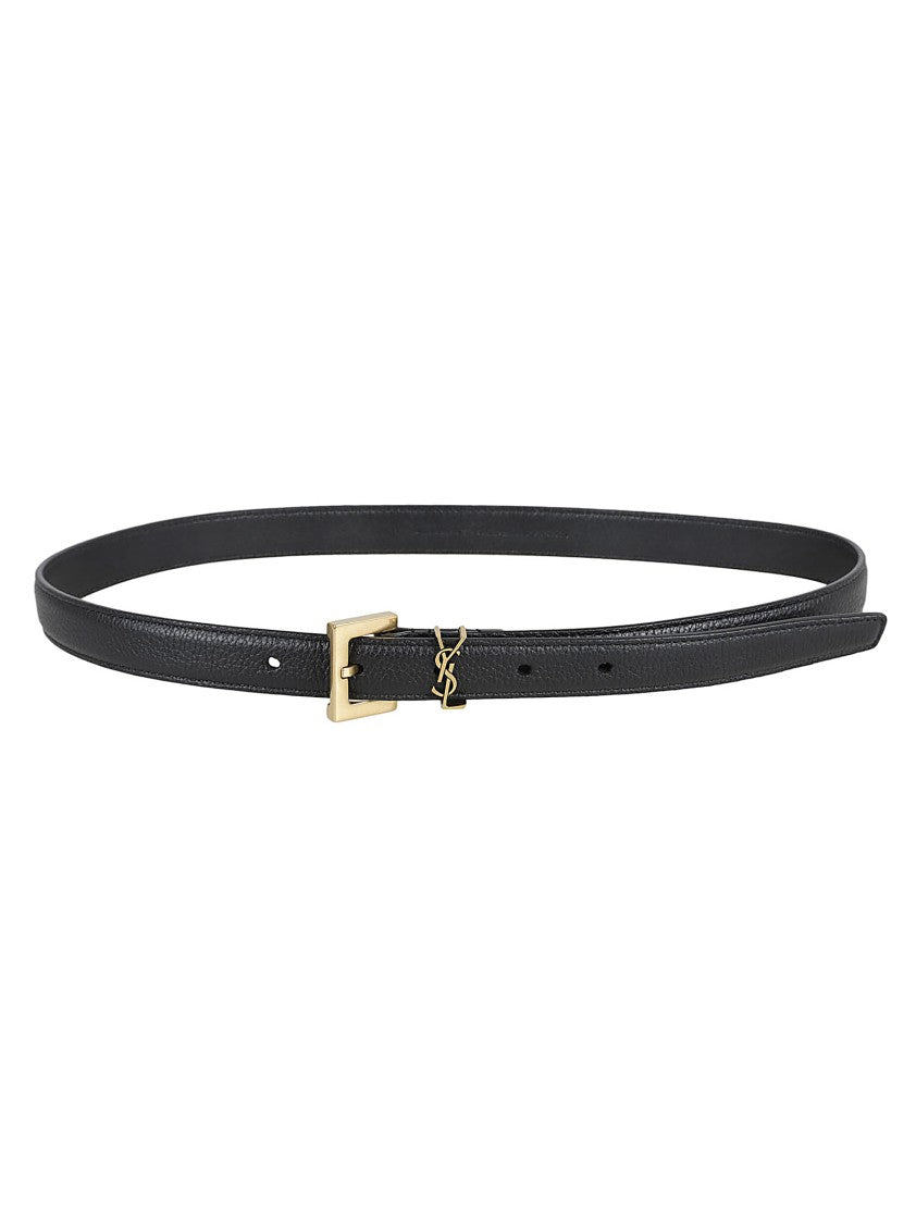 Saint Laurent Calfskin Belt With Classic Buckle