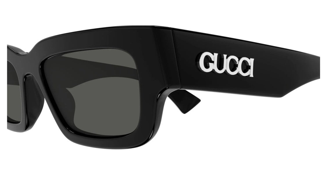 Gucci Black Metallic Logo Oversized Square Sunglasses