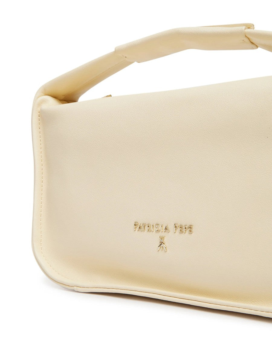 Patrizia Pepe White Soft Wooly Top Handle Bag