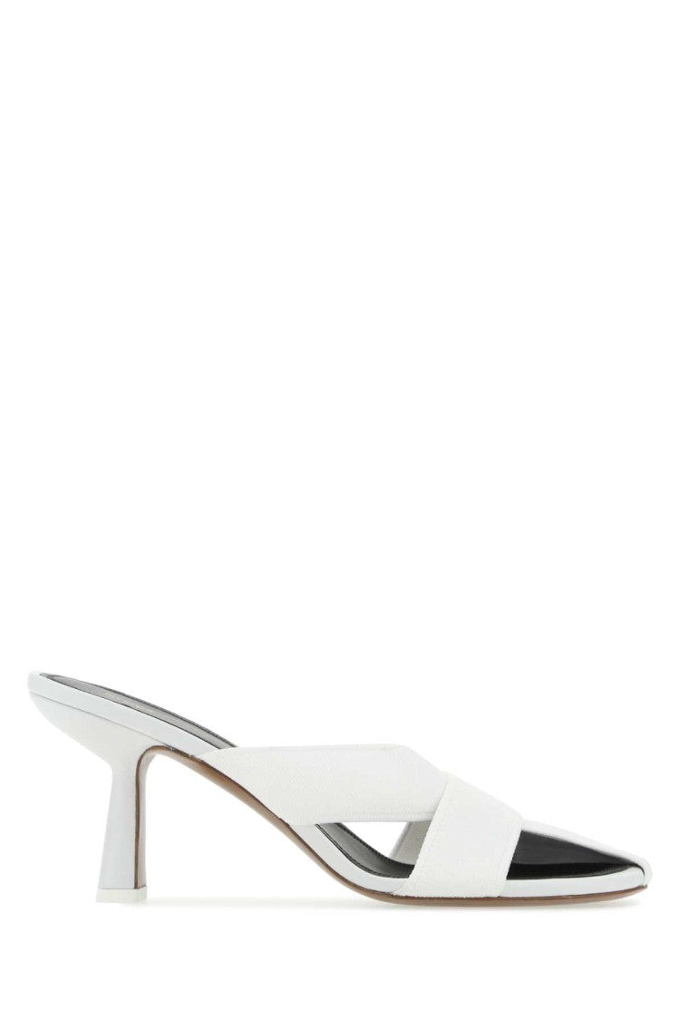 Neous White Fabric Mules