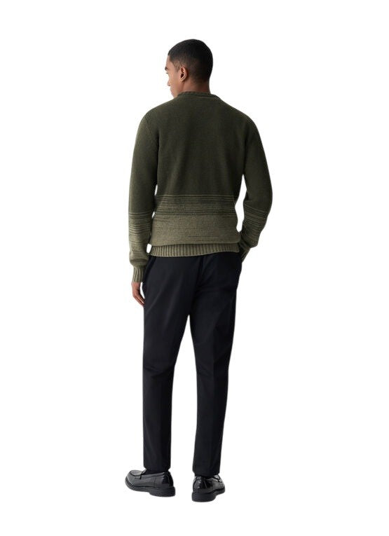 Colmar Two-Tone Gradient Crewneck Ribbed Sweater
