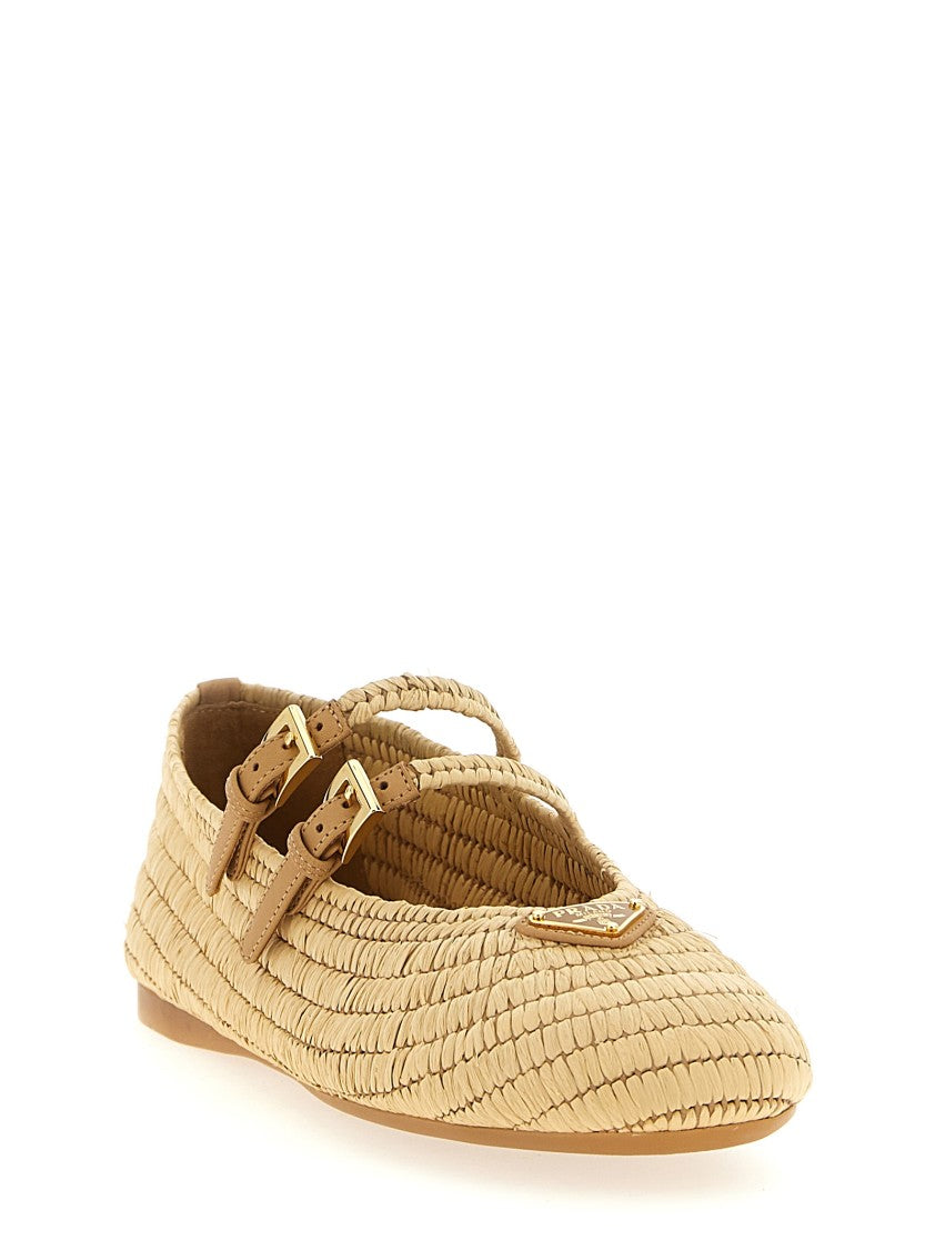 Prada Crochet Ballet Flats