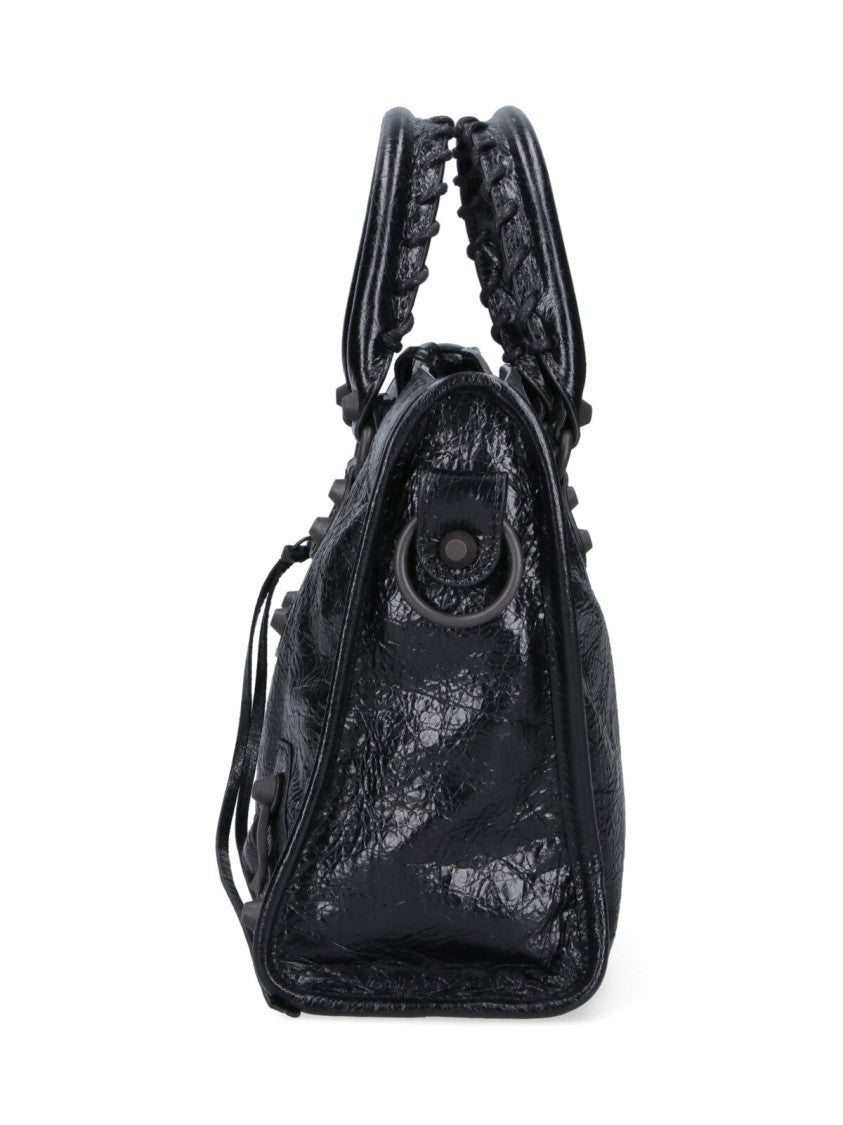 Balenciaga Black Le City Small Arena Lambskin Shoulder Bag