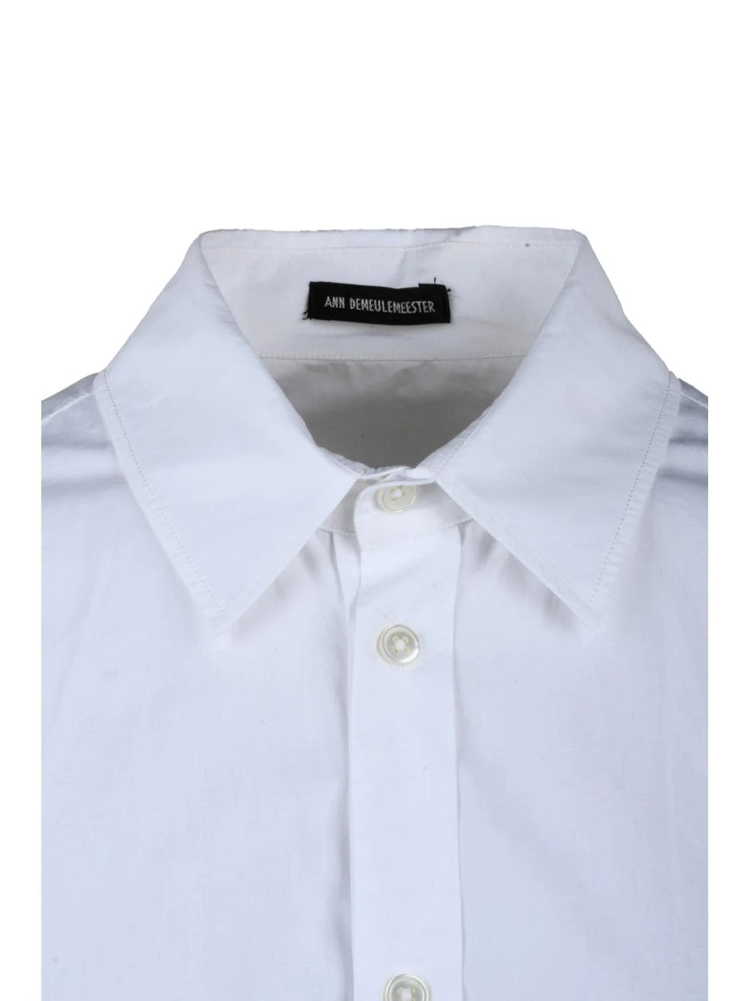 Ann Demeulemeester White Elongated Relaxed-Fit Cotton Shirt