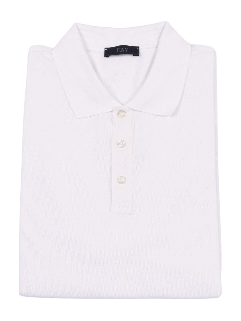 Fay Piquet Stretch Tonal Embroidery Polo Shirt
