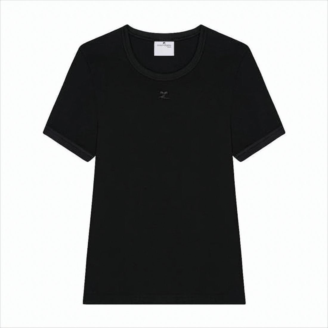 Courrèges Fitted Short-Sleeve T-Shirt With Tonal Logo Detail