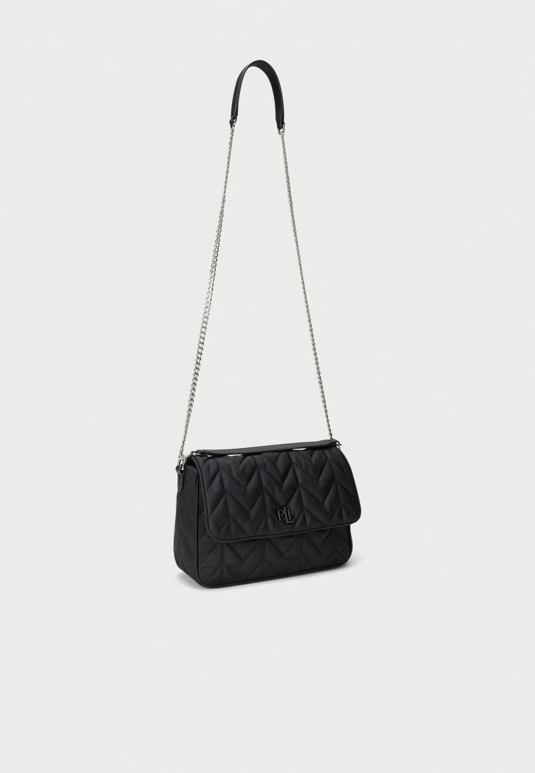 Lauren Ralph Lauren Black Stevie Recycled Messenger Shoulder Bag