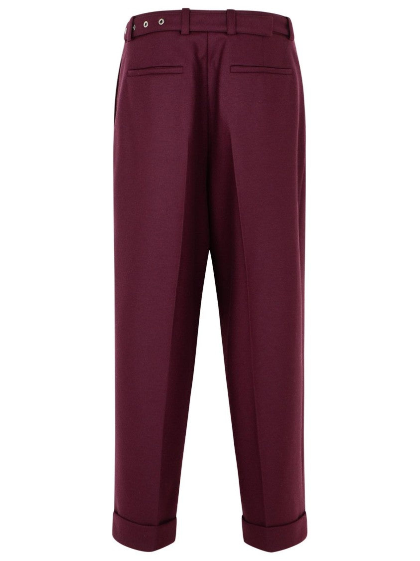 Jil Sander Wine Wool Pants