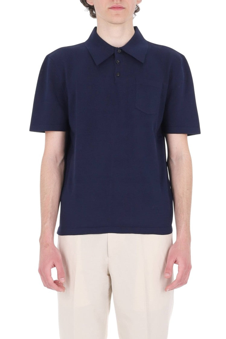 A.P.C. Blue Colin Pocket Cotton Polo Shirt