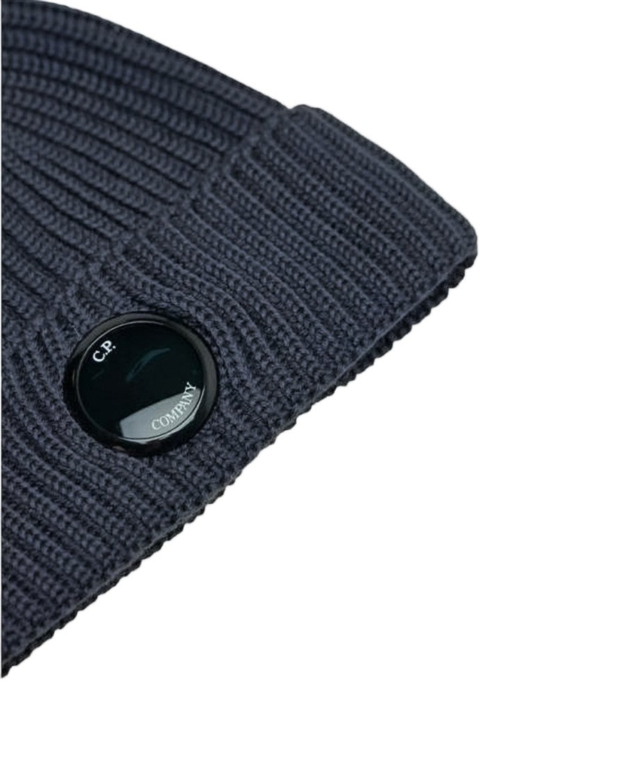 C.P. Company Ribbed Knit Beanie With Iconic Lens Detail