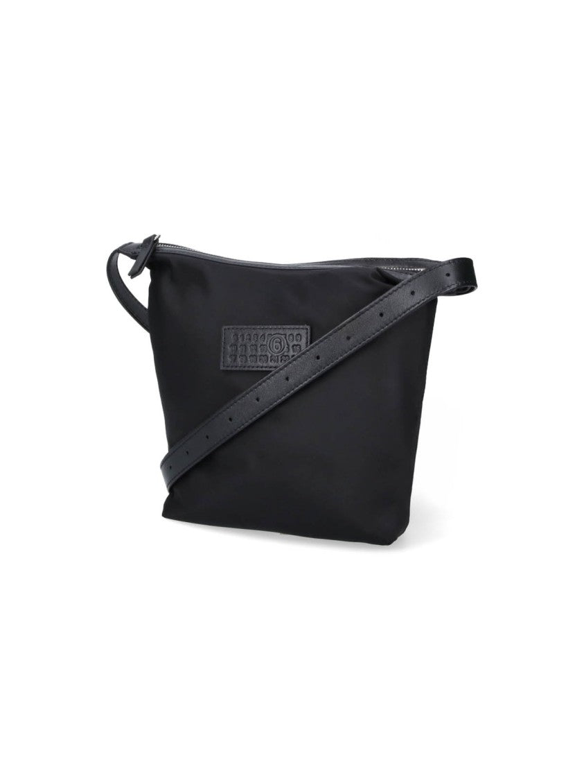 Mm6 By Maison Margiela Black Minimalist Rectangular Zip Crossbody Bag