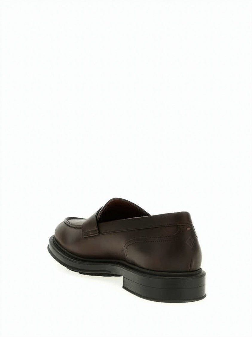 Loro Piana Penny Strap Calf Leather Loafers With Rubber Sole
