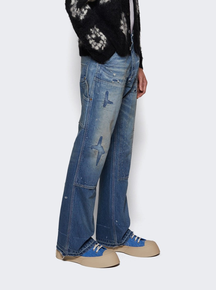 Marni Denim Pablo Lace-Up Sneakers Light Blue