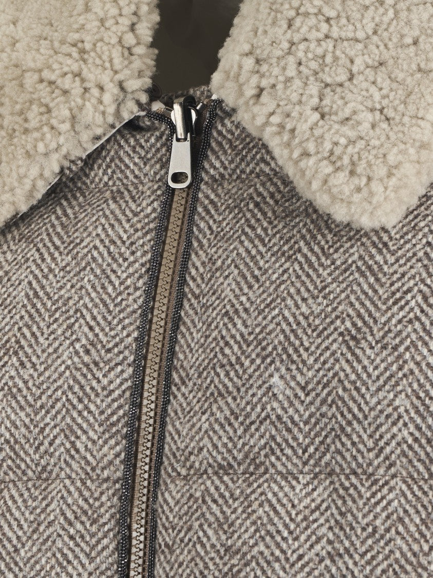 Brunello Cucinelli Reversible Cropped Padded Jacket