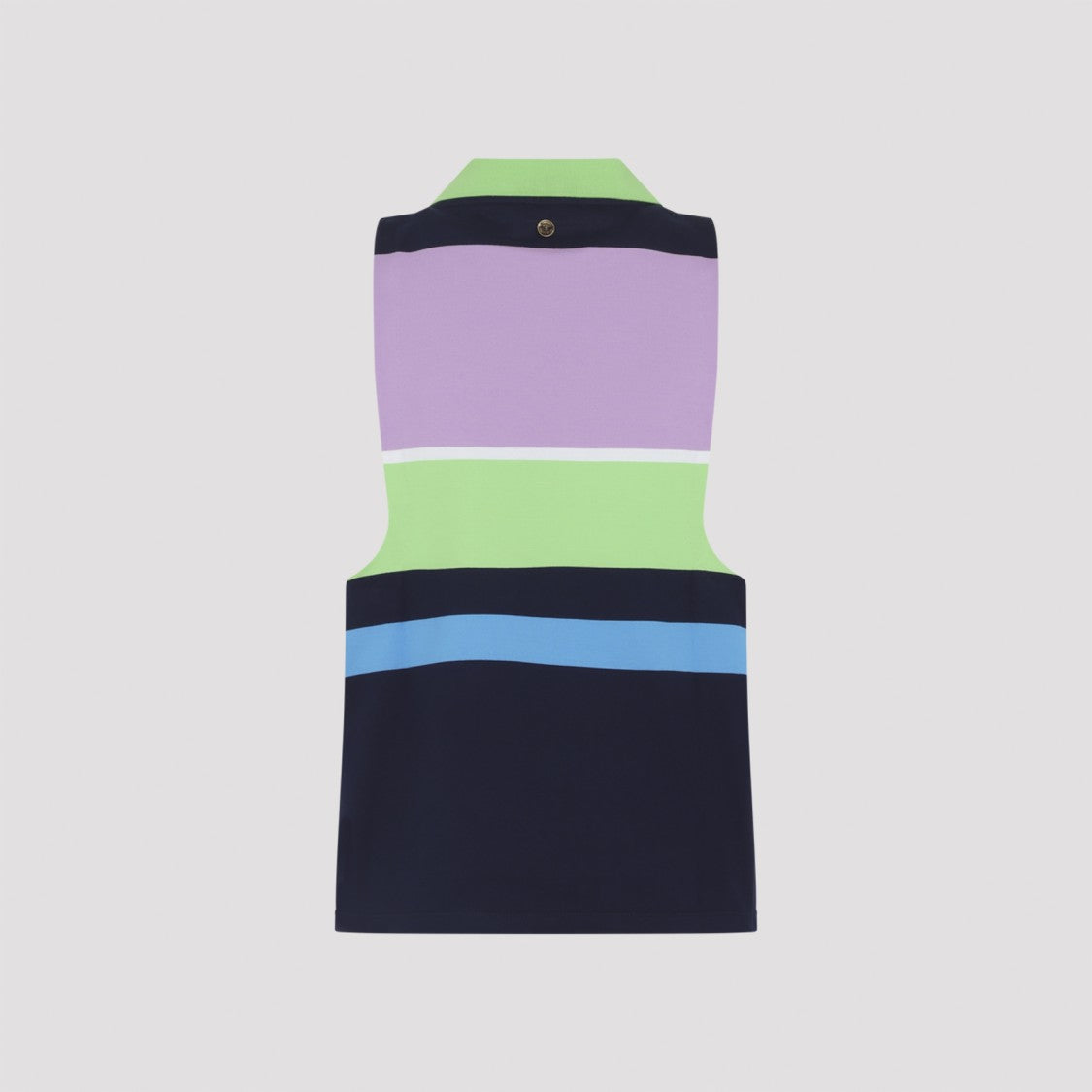 Versace Color-Block Sleeveless Top With Contrasting Collar