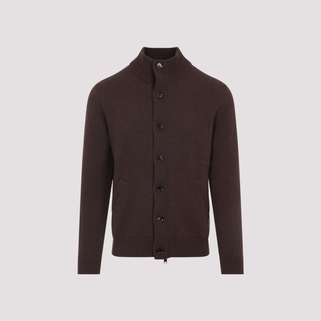 Brioni Brown Mahogany Cashmere Zip Blouson