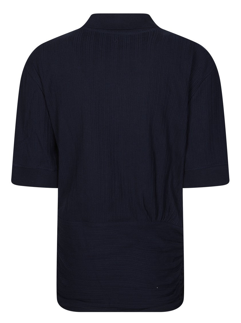 Victoria Beckham Ribbed Fitted Polo Shirt