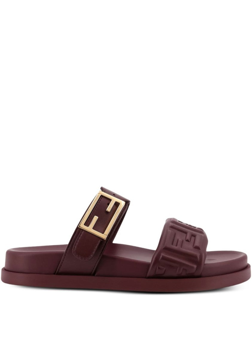 Fendi Burgundy Flat Shoes