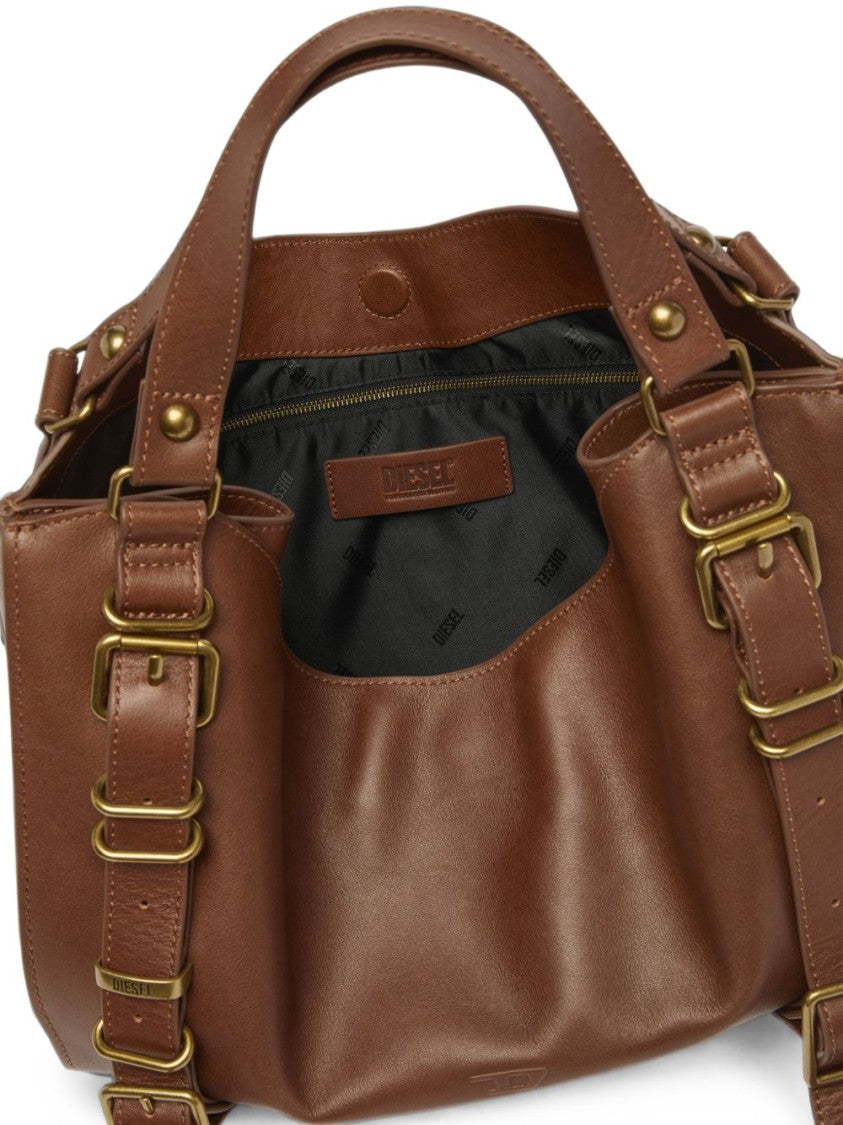 Diesel Brown Soft Slouchy Adjustable-Strap Shoulder Bag