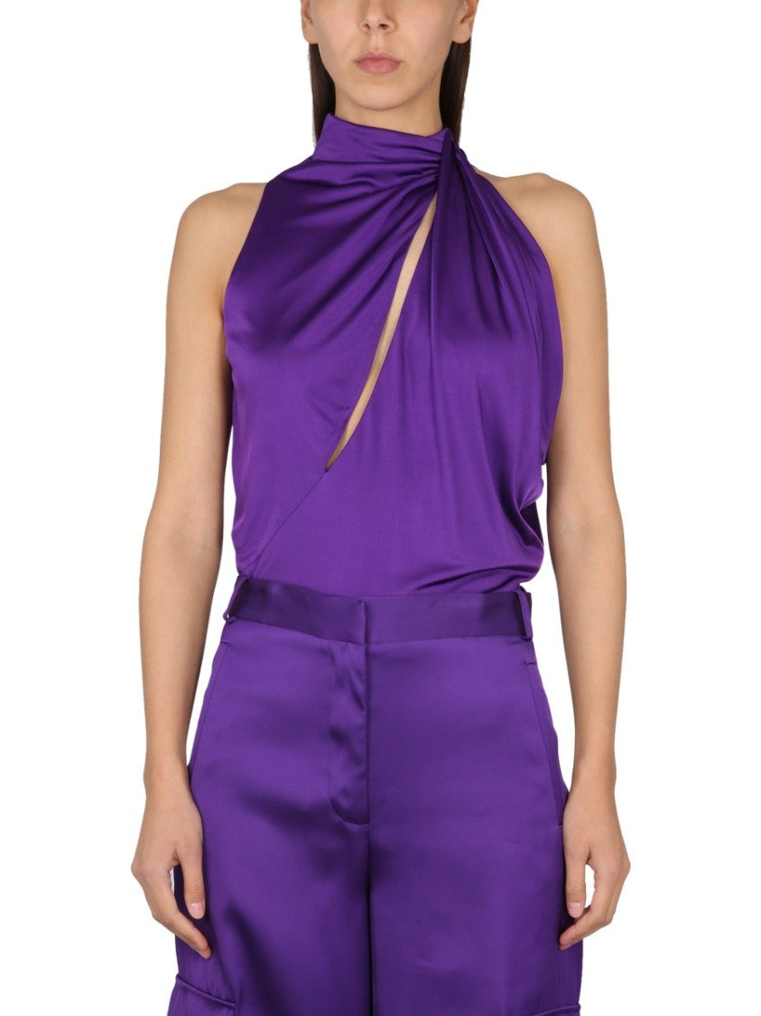 Versace Viscose Draped Tops