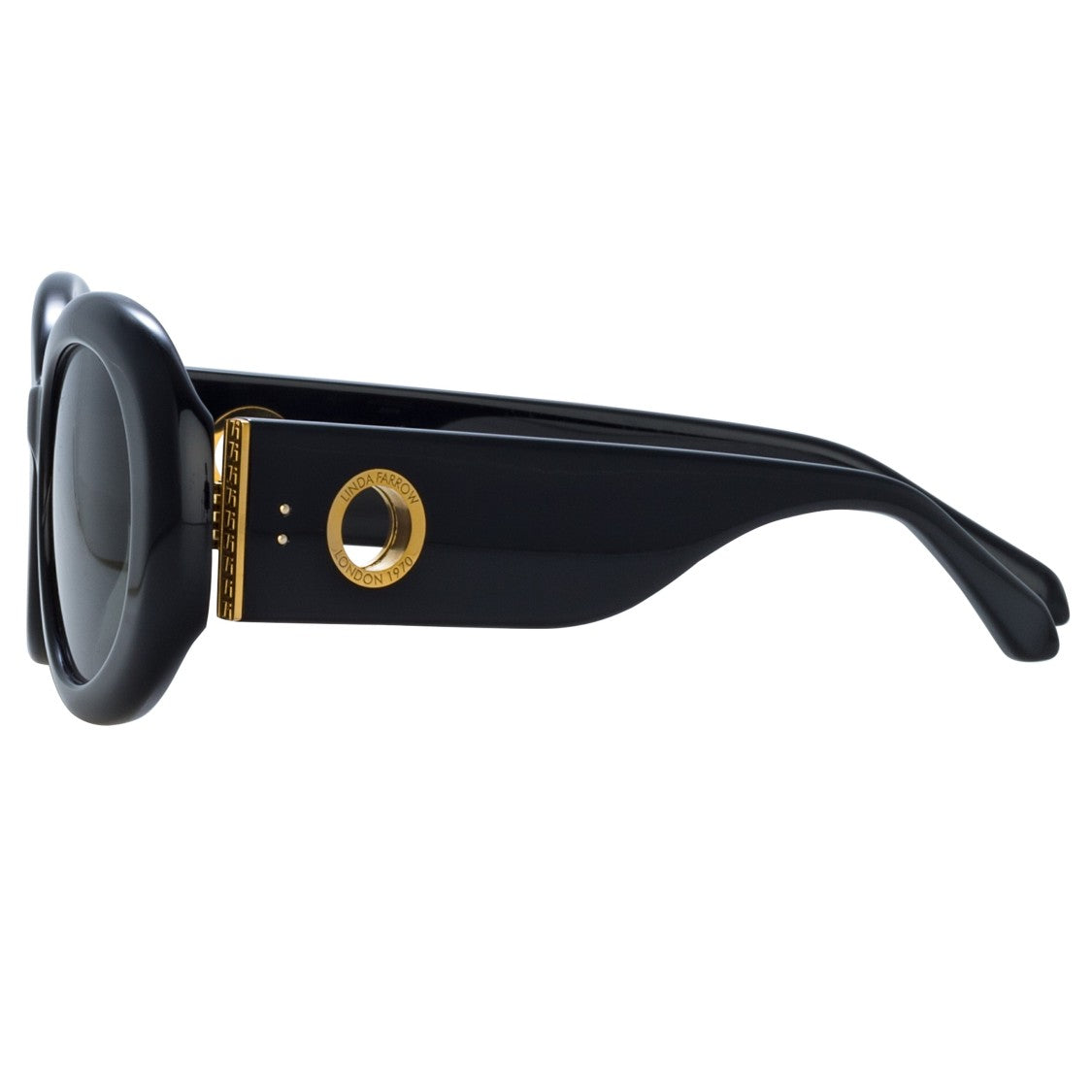 Linda Farrow Lina Oval Sunglasses In Black