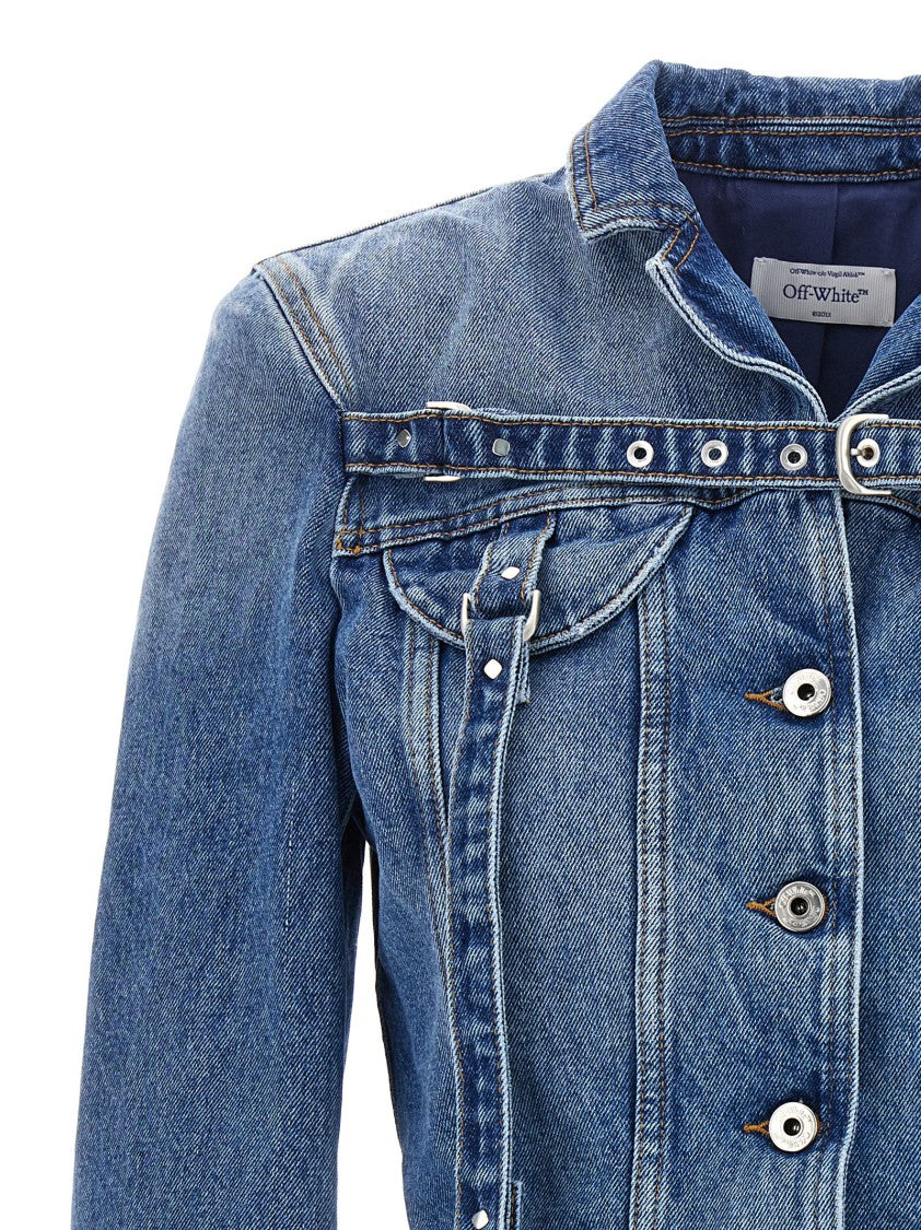 Off-White Cropped Cotton Denim Jacket