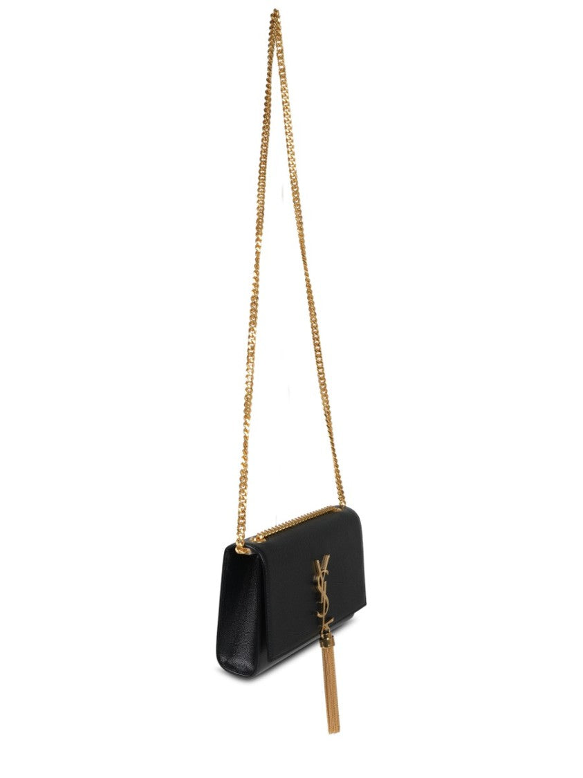 Saint Laurent Rectangular Black Leather Shoulder Bag