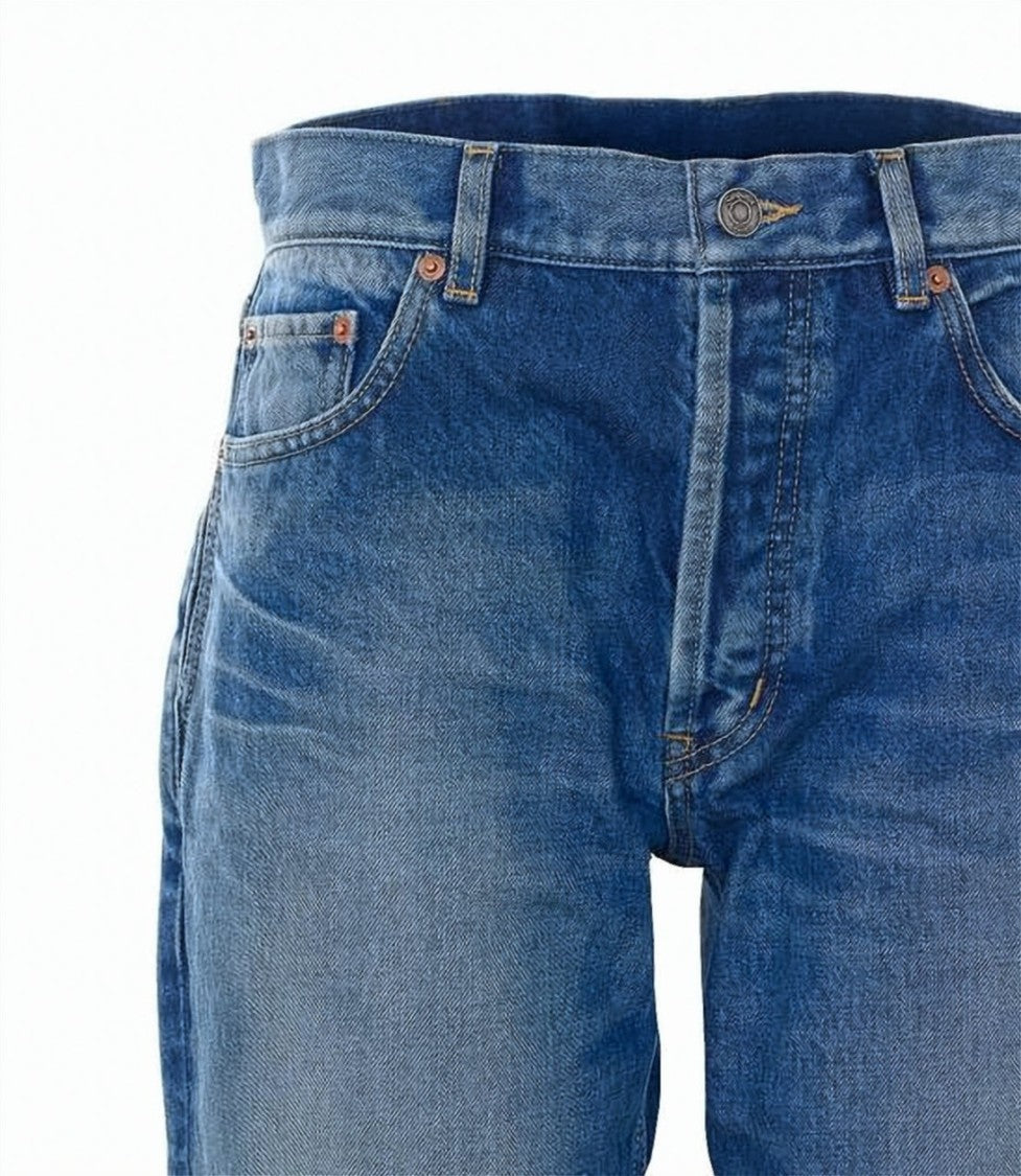 Saint Laurent Straight-Leg Denim Pants With Mid-Rise Waist