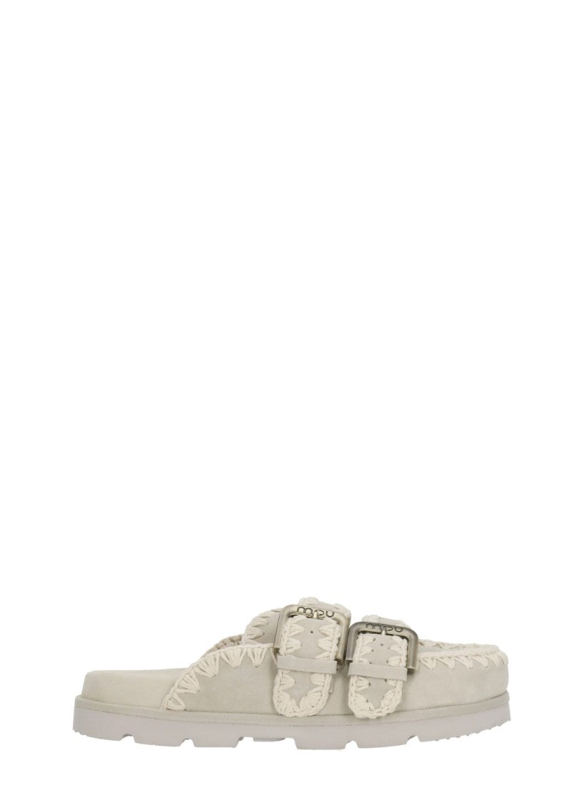 Mou Ivory Low Bio Suede Loafers