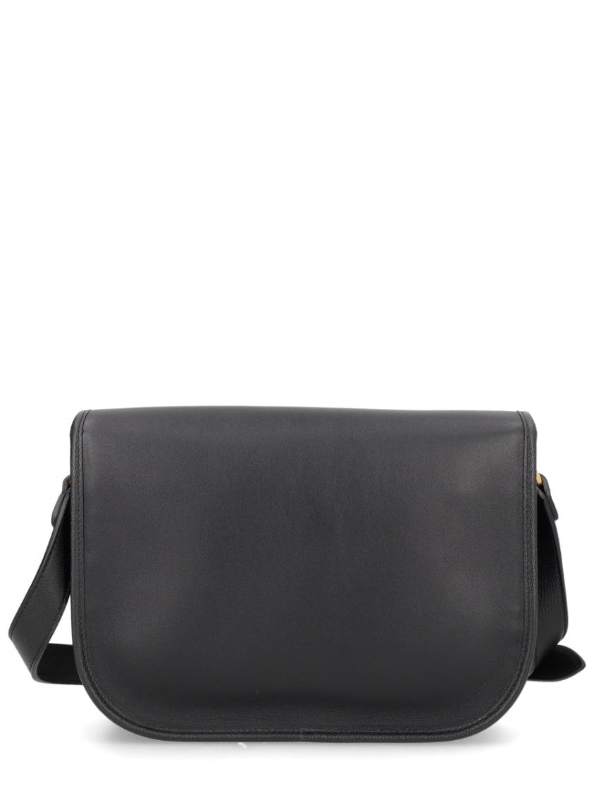 Valentino Garavani Rectangular Leather Shoulder Bag With Gold-Tone Accents