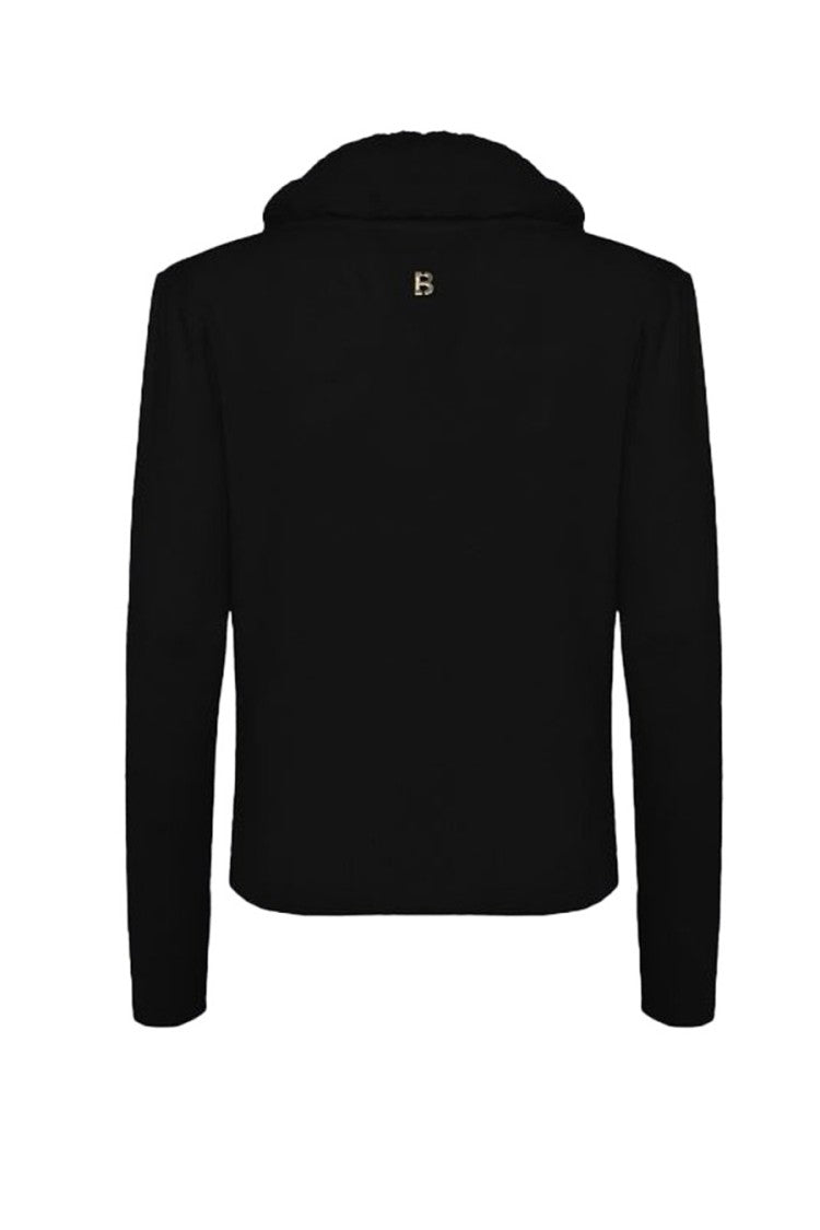 Blugirl Sophisticated Black Sweater With Shawl Collar