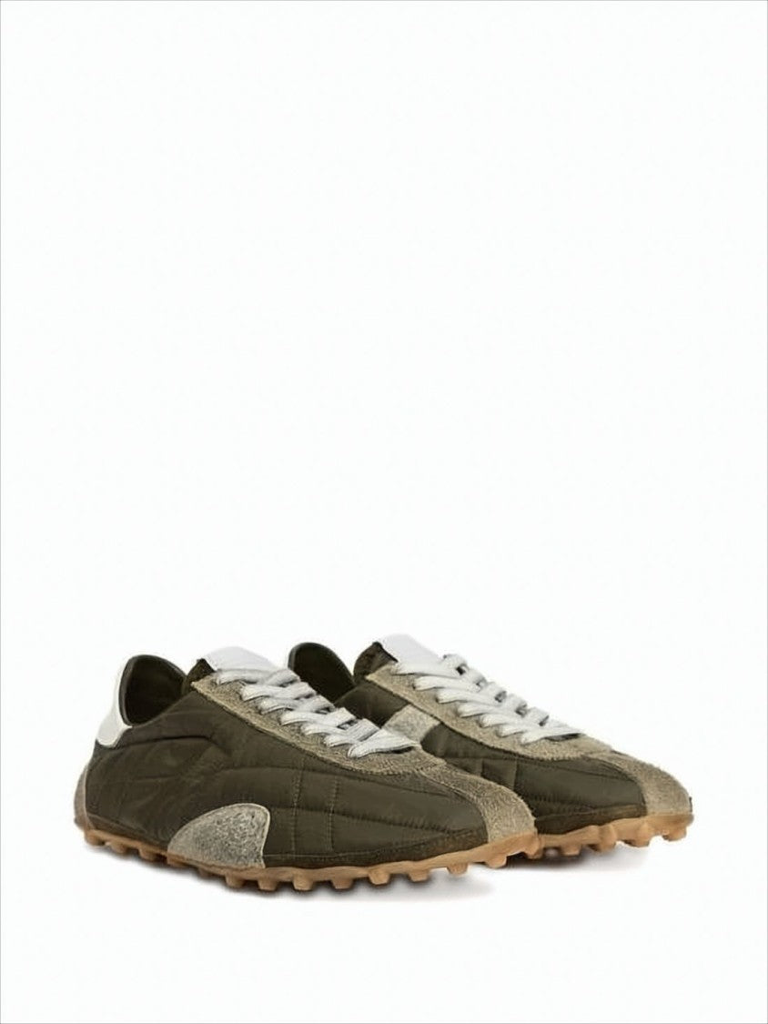 Maison Margiela Quilted Polyester And Suede Sneakers With Textured Sole