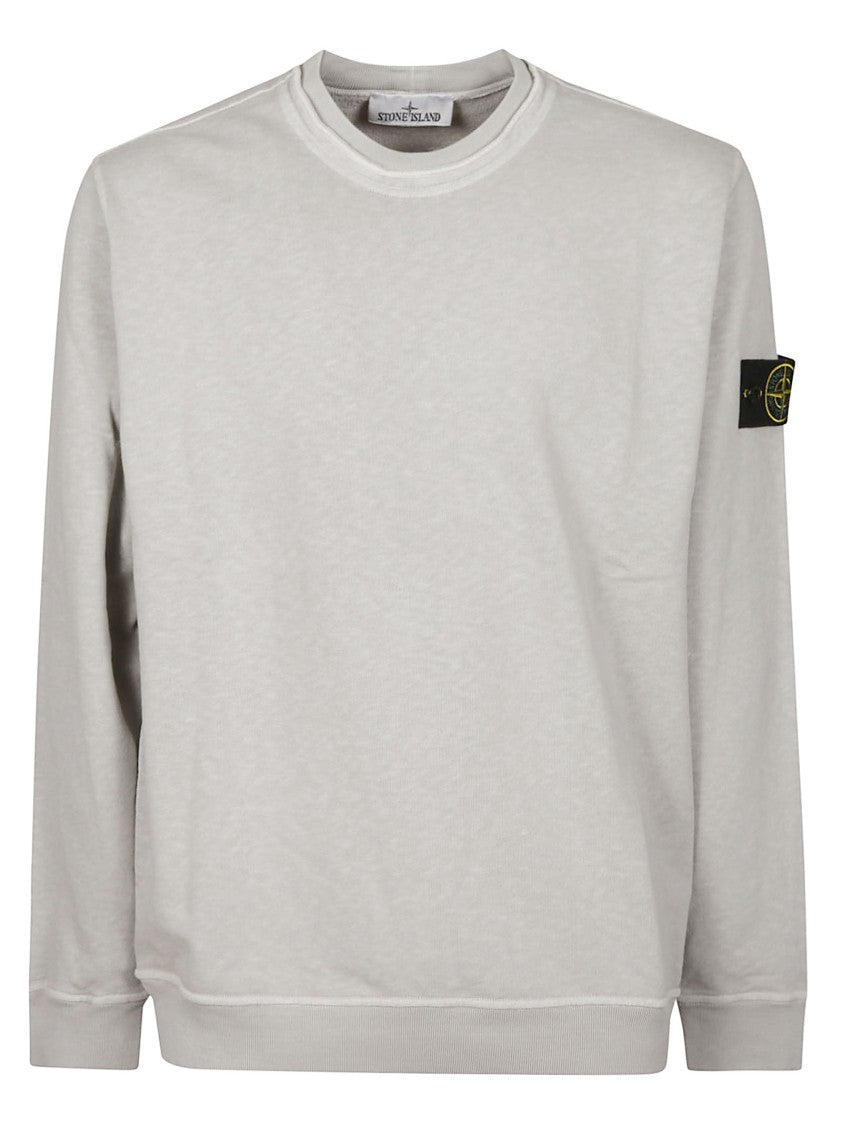 Stone Island Logo Detail Cotton Sweatshirt