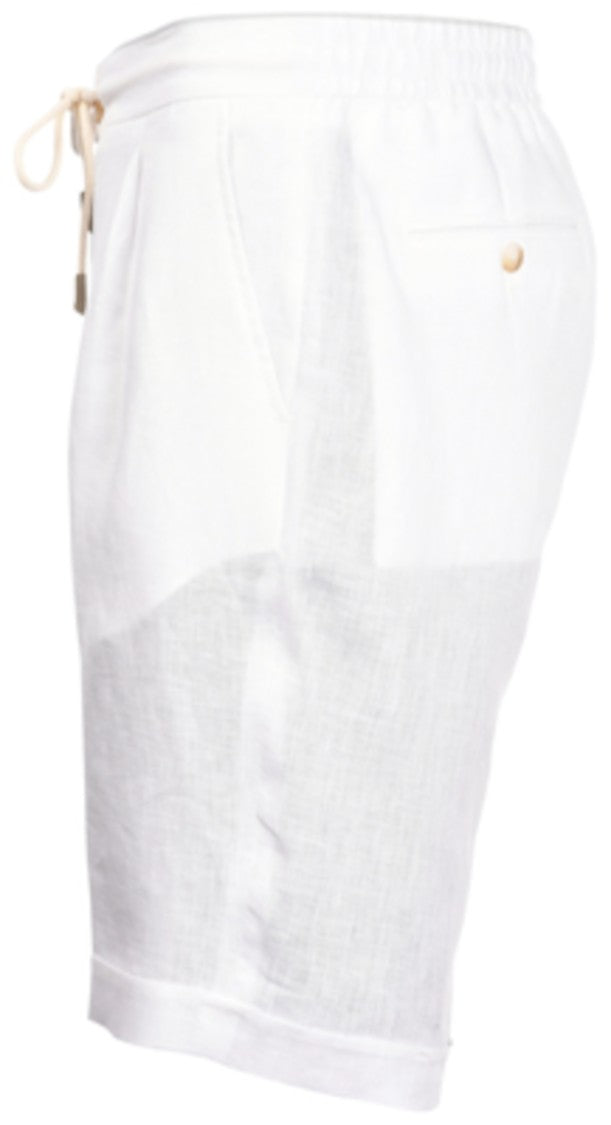 Paolo Fiorillo Capri Linen Bermuda Shorts With Alcantara Drawstring