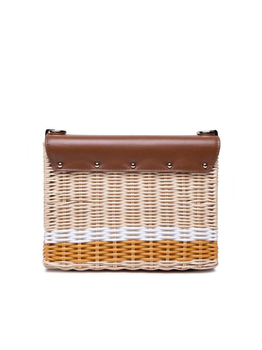 Furla 1927 Logo Wicker Shoulder Bag