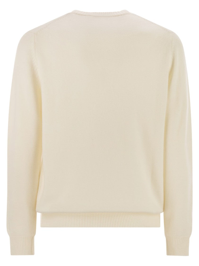 Mc2 Saint Barth Heron - Crew Neck Sweater With Embroidery On The Front