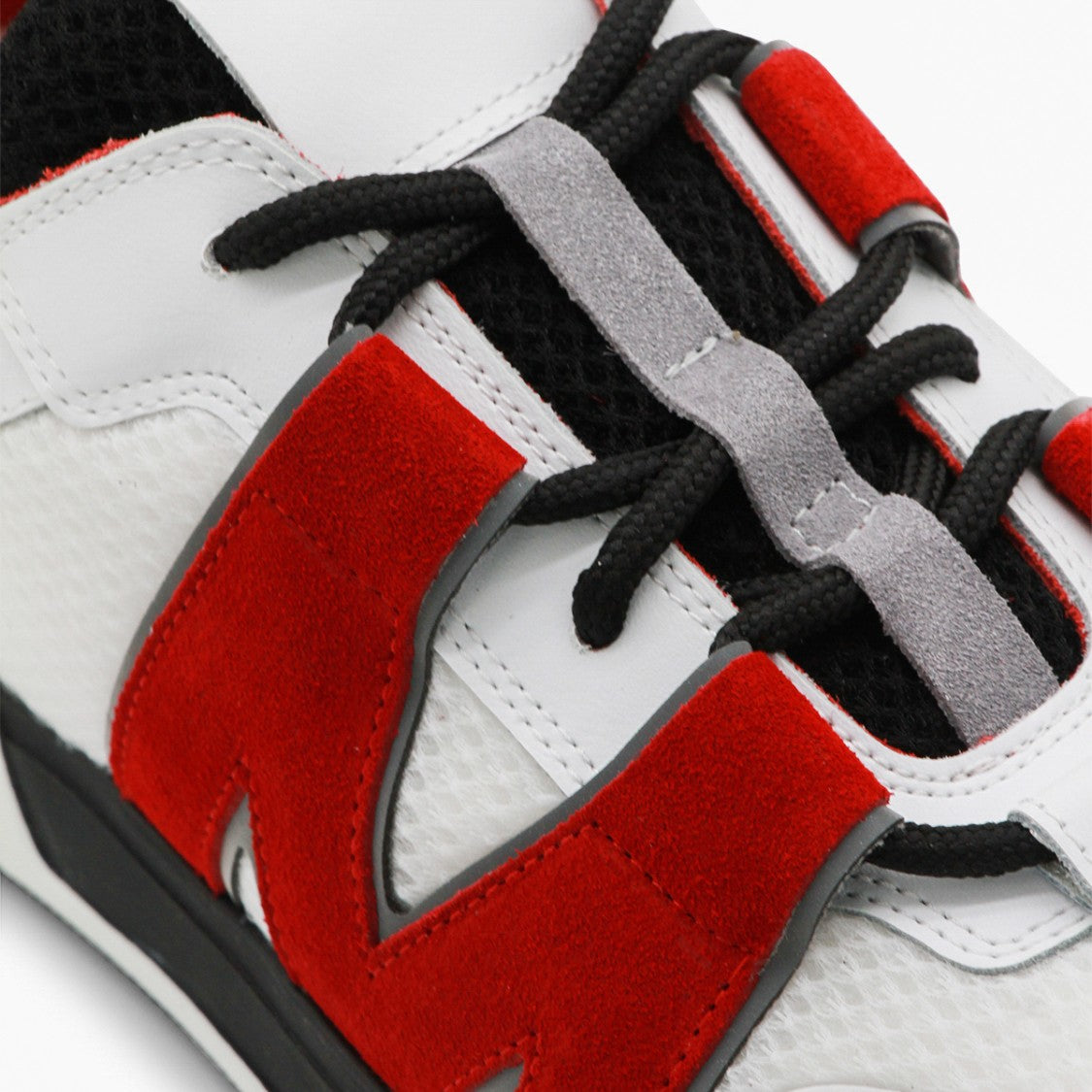 Moschino Bold Red Suede Overlay Sneakers