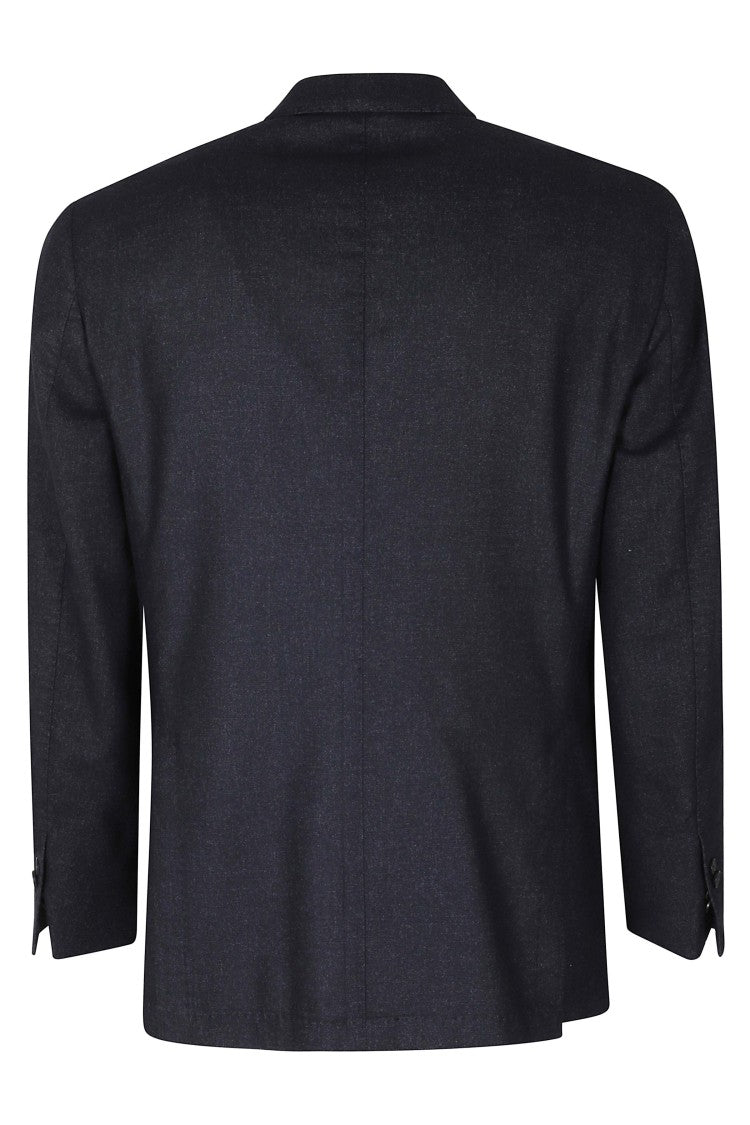 Santaniello Blue Felted Wool Unlined Blazer